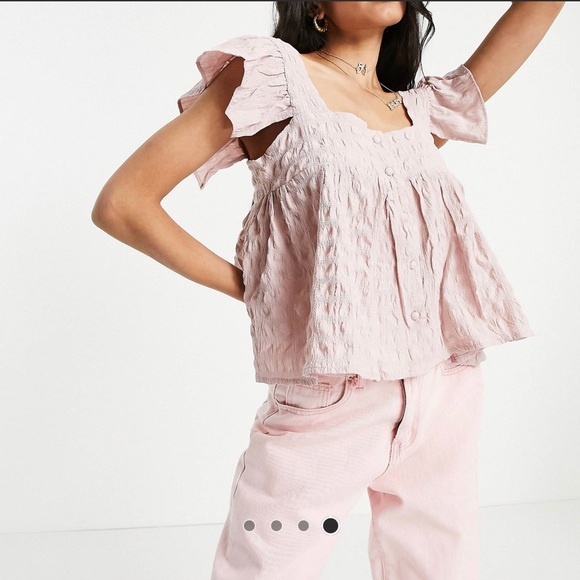 ASOS puff textured button through top - Picture 1 of 11